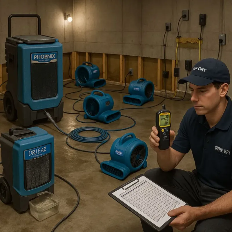 Structural Drying and Dehumidification process in Silver Lake, OH